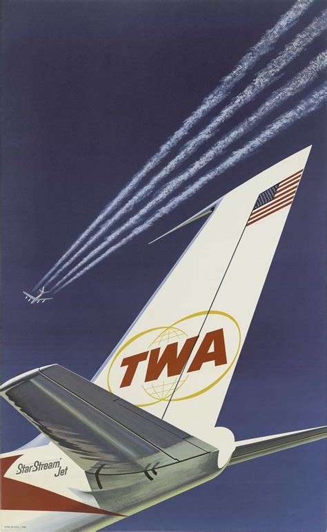 Vintage TWA Star Stream Jet Poster | Vintage airline posters, Vintage airlines, Vintage travel ...