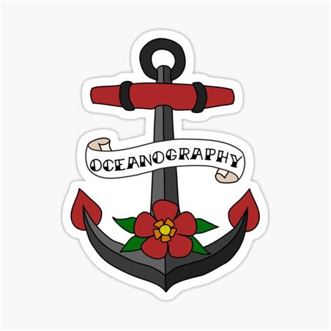 Oceanography Anchor Tattoo Sticker For Sale By Kelseywinsor Redbubble