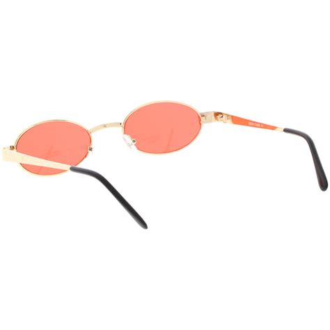 retro small oval sunglasses metal arms color tinted lens 48mm sunglass la