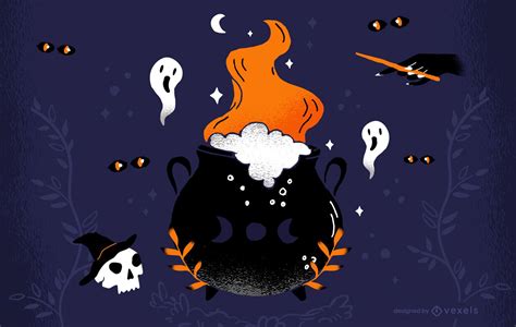 Halloween Cauldron Illustration Design Vector Download