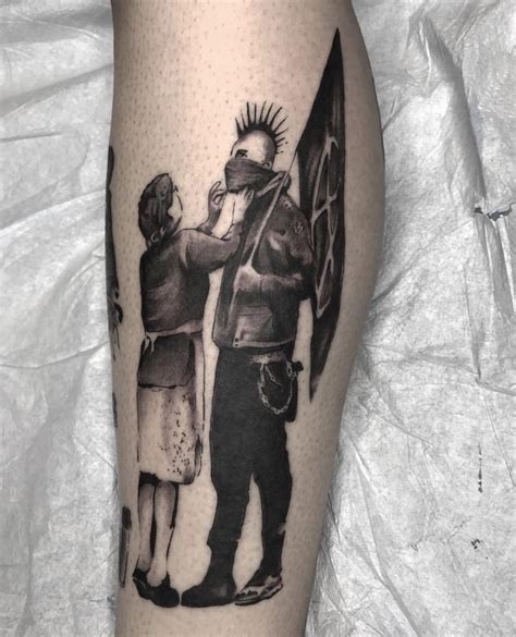 Super Fun Banksy Tattoo I Did At True Grit Tattoo Albuquerque Nm R