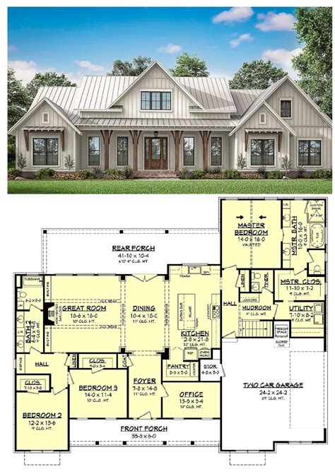 New Farmhouse Home Plan With 2553 Sq Ft Living Space And 3 Bedrooms