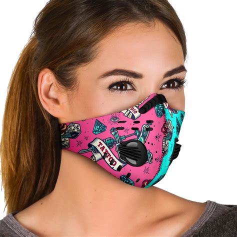 Tattoo Studio Design In Pink And Light Blue Vibes Premium Protection Face