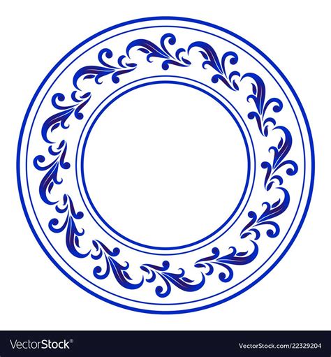 Porcelain Decorative Frame Vector Image On Vectorstock Blue Pottery