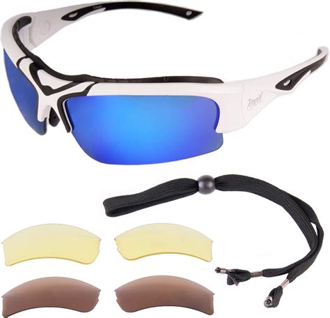 Rapid Eyewear Toledo Weiß Uv Schutz 400 Sportbrille Polarisiert Mit Wechselgläsern Für Damen Und