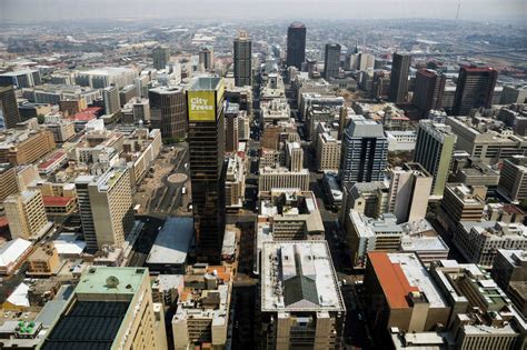 South Africa Johannesburg Overview Of Downtown Stock Photo