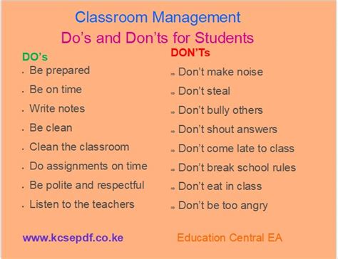 Top 10 Classroom Dos And Donts For Students Kcsepdfcoke