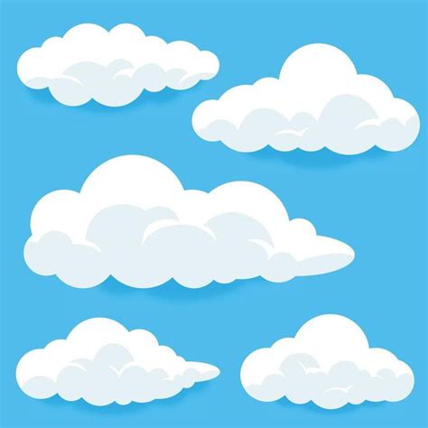 Conjunto De Nubes De Dibujos Animados En El Cielo En 2023 Dibujos De