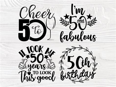 50th Birthday Svg Bundle Fifty Svg Hello 50 Svg Etsy