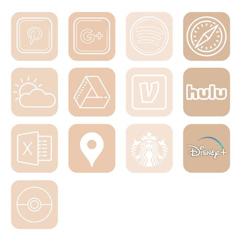 200 Beige App Icons For Ios 14 Update Minimalist Icons For Etsy España