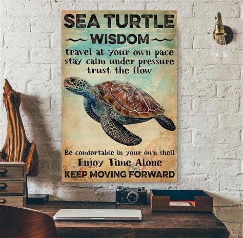 Sea Turtle Wisdom Gift For Sand Beach Sea Lover Poster Teeuni