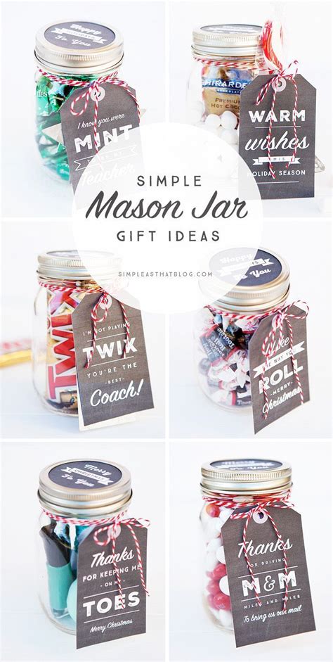 6 Simple Mason Jar Ts With Printable Tags To Make T Giving Easy