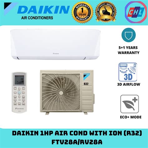 Daikin Hp Air Cond Non Inverter With Ion R Ftv A Rv A Shopee