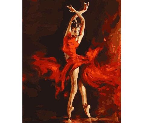 Fire Ballet Dancer Paint By Number For Adults Gopaintbynumbers Com