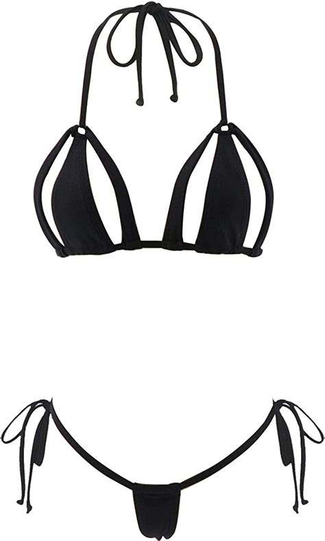 sherrylo micro bikinis for women sexy black extreme small mini bikini caged top g string thong