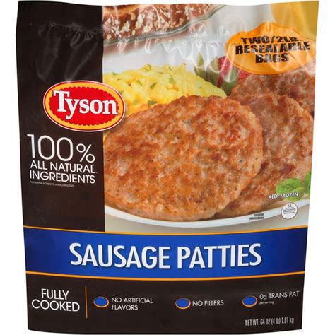 Tyson Fully Cooked All Natural Original Pork Sausage Patties Lb