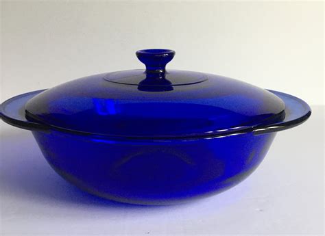 Lovely Cobalt Blue Anchor Hocking Casserole Dish With Lid Etsy