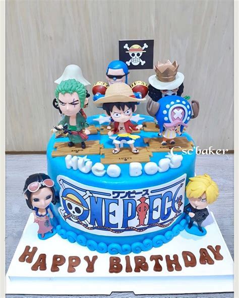 One Piece Anime Cake Topper Printable April Gillis Bruidstaart