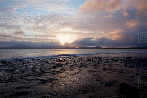 Sunset Over Ballinskelligs Bay Waterville County Kerry Ireland