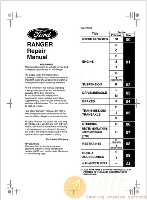 Service Manual Ford Ranger 2011 2015 Free Automotive Software Repair