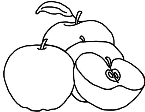 Apel Mewarnai Buah Paud Cocok Sketch Coloring Page