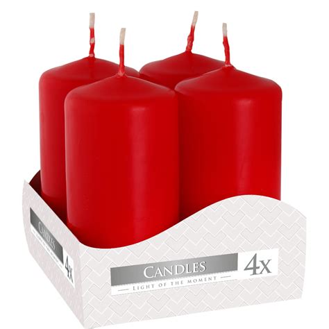 festive red pillar candles church candles assorted sizes etsy