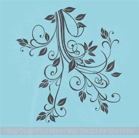 Floral1 Flower Leaf And Vine Wall Art Decals Stickers 15x16