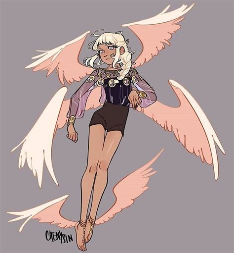 Winged Mythical Angel Female Reference Cartoon Art Styles Character Design Fantasy Character