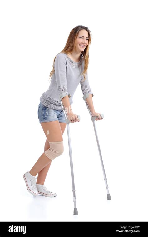 Girl Walking On Crutches Hi Res Stock Photography And Images Alamy