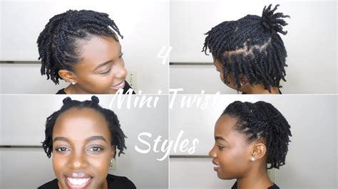 4 Quick Hairstyles For Mini Twists On Short 4c Natural Hair Youtube