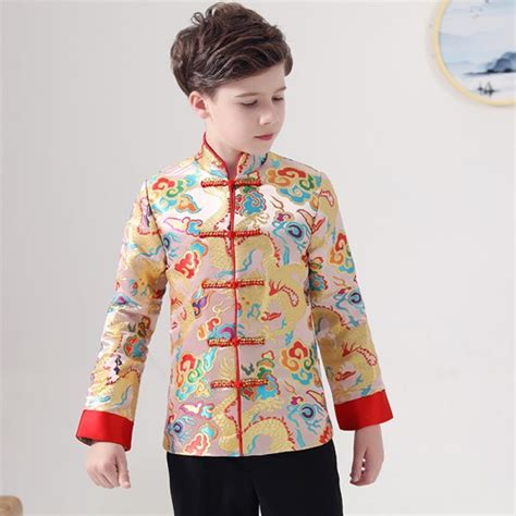 Childrens Dragon Tang Suit For Boy Hanfu Chinese Style Clothing For