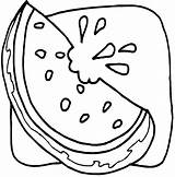 Coloring Watermelon Fruits Kidprintables Return Main Slices sketch template