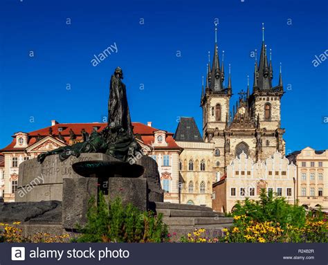 Jan Hus Monument And Church Of Our Lady Before Tyn Old Town Square