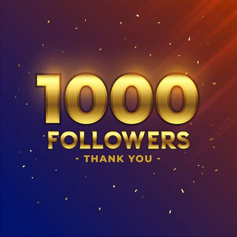 Free Vector 1000 Followers Celebration Thank You Banner