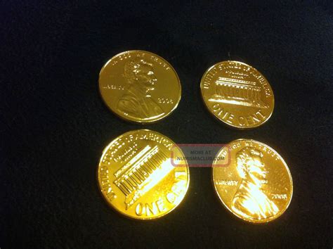 1 Penny Pure 24 K Gold Plated 7 Mils Gold Layered Usa 1 Cent