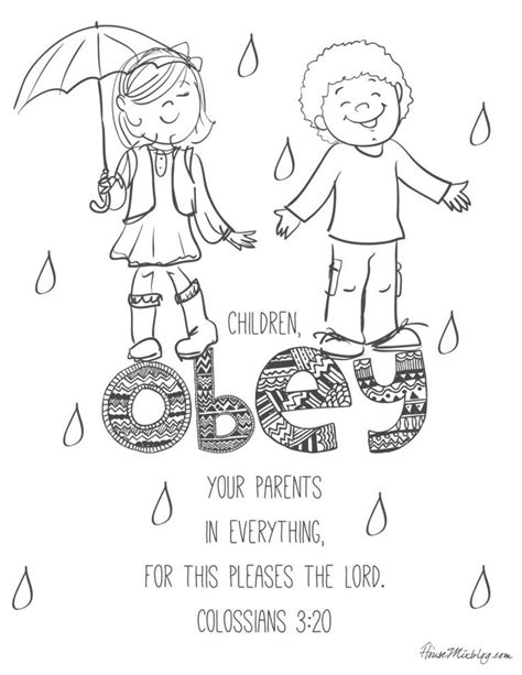 Free Printable Coloring Page On Children Obey Your Parents Karliaxknight