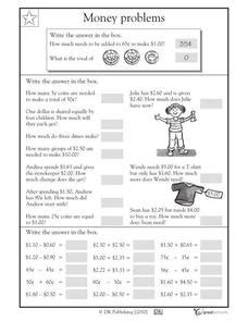 Bring learning to life with thousands of worksheets, games, and more from education.com. Money Word Problems #2 Worksheet for 2nd - 4th Grade | Lesson Planet