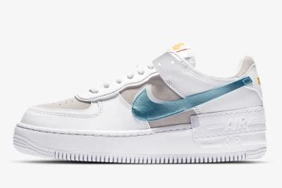 Adding a pop of colour, they're accented with a metallic blue. DA4286-100 Nike Wmns Air Force 1 Shadow White/Glacier Ice ...