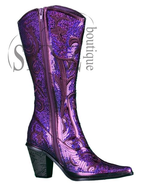 New Helens Heart Purple Sequins Cowboy Boots Cowgirl Boots Outfit