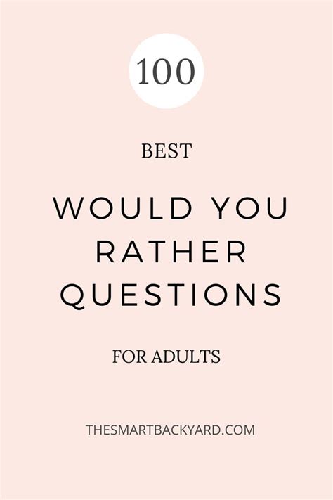 100 Best Would You Rather Questions For Adults This Or That