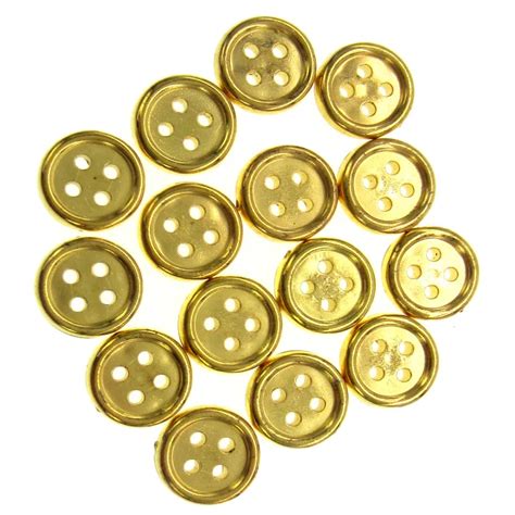 100pcs 12 Gold Plastic Buttons 4 Holes Buttons Fit Sewing Clothes