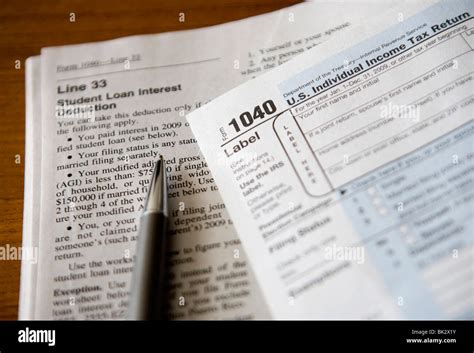 A United States Income Tax 1040 Form Stock Photo Alamy