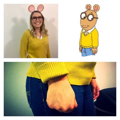 Hey What A Wonderful Kind Of Day Diy Arthur Costume Mustard Colored Sweater White Bu Diy