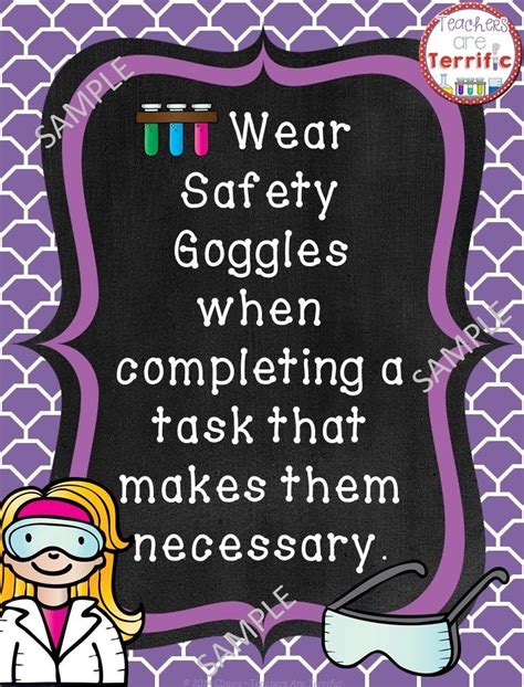 Science Safety Rules Posters In Purple Lime And Teal Science Lab