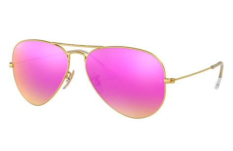 Aviator Flash Lenses Sunglasses In Gold And Violet Rb3025 Ray Ban® Us