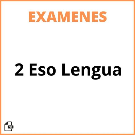 Examen Eso Lengua