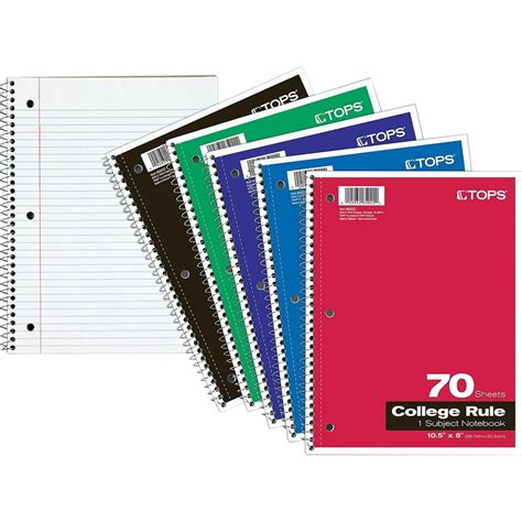 Oxford 1 Subject Notebook 8 X 10 12 College Ruled 70 Sheets 1554497