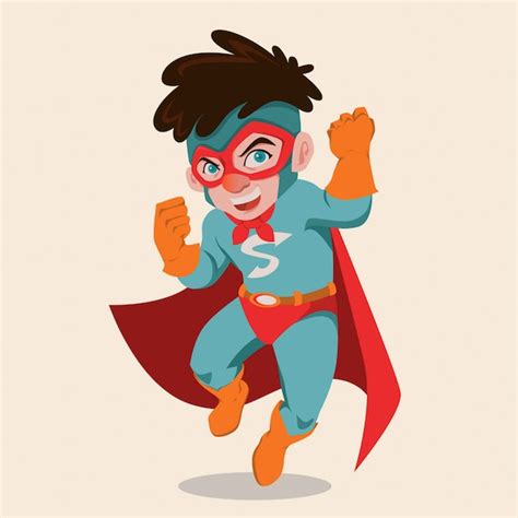 Premium Vector Children Superhero Illustration