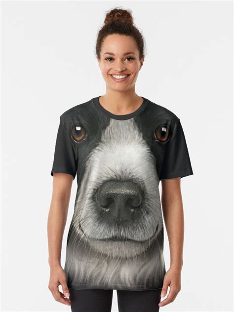Mens Womens Cute Border Collie Face 3d T Lover Border Collie Dog