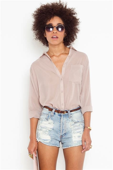 Nasty Gal Tied Up Blouse Nude In Beige Nude Lyst